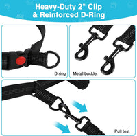 Hands-Free Dog Leash, Large (25-120 Lbs), Black | Zippered Storage Pouch, Double Padded Handles, Heavy-Duty Bungee Cord, Ideal for Walking, Jogging & Running